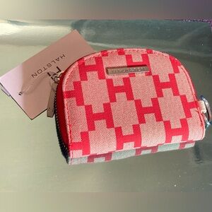 Halston Red Patterned Wallet